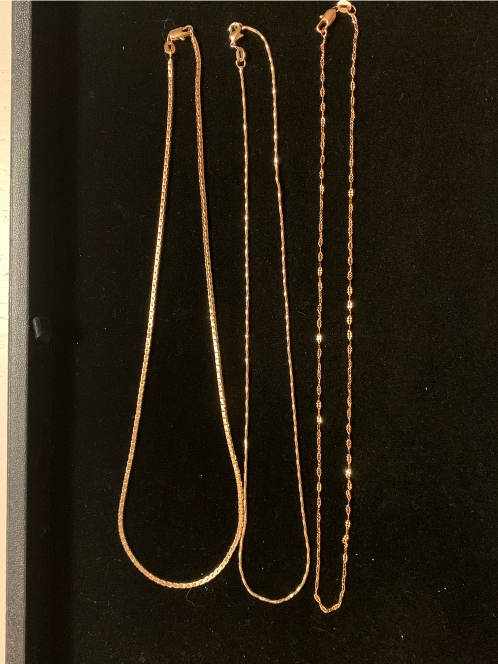 Set of 3 Triple Gold Layering Necklace Set for Women
